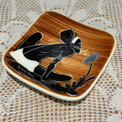 Florenz Pottery Australia - Small Souvenir Trinket Dish - Aboriginal - Swan Hill