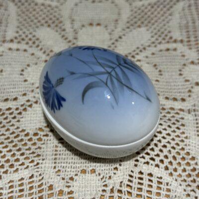 Bing And Grondah Limited Edition 1989 Egg Shaped Trinket Box With Cornflowers
