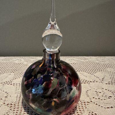 Hand Blown Rainbow Glass Signed Perfume Bottle - Michael Hook Australia