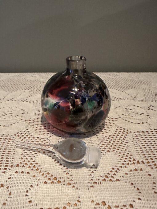 Hand Blown Rainbow Glass Signed Perfume Bottle - Michael Hook Australia - Image 3