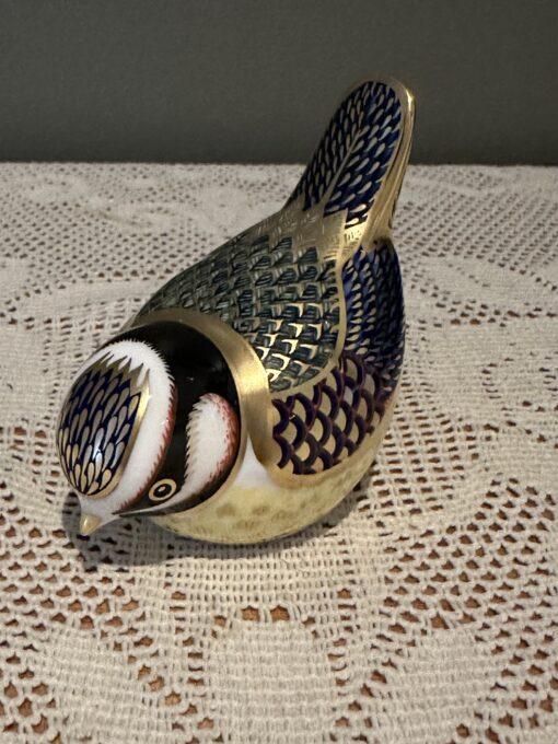 Royal Crown Derby Paperweight - Blue Tit With Gold Stopper