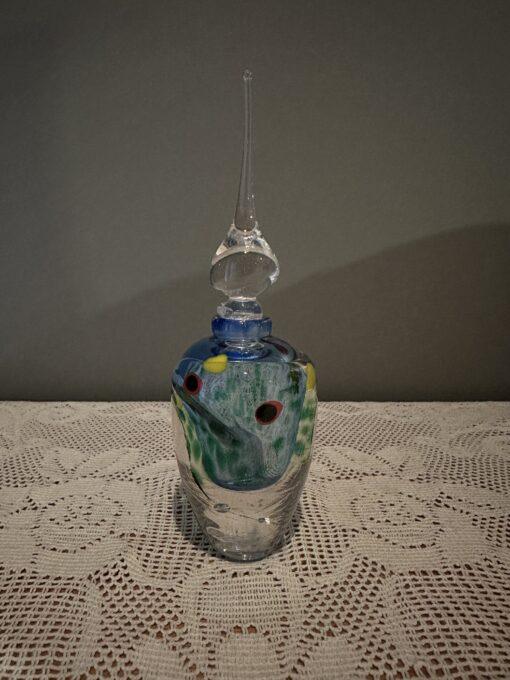 Stunning Large Art Glass Perfume Bottle With Stopper