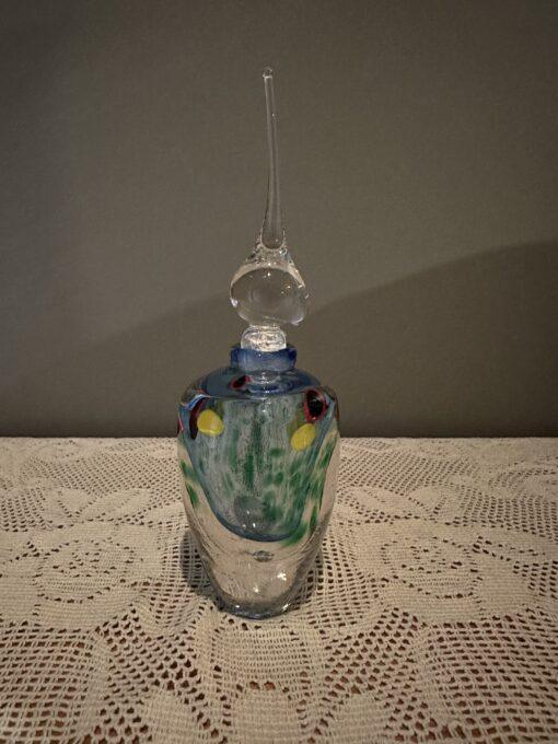 Stunning Large Art Glass Perfume Bottle With Stopper - Image 2
