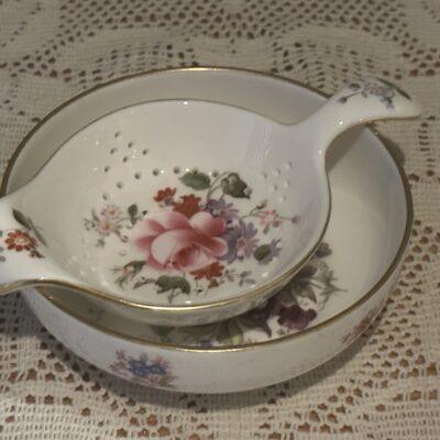 Royal Crown Derby 'Derby Posies' Tea Strainer And Bowl