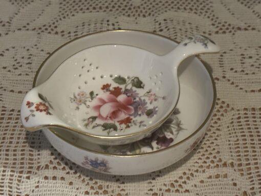 Royal Crown Derby 'Derby Posies' Tea Strainer And Bowl