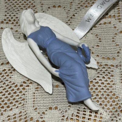 Wedgwood Blue And White Jasper Ware Angel Christmas Tree Bauble