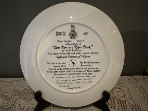 Royal Doulton Otter Pair On A River Bank Display Plate - W G Rollinson - Image 3