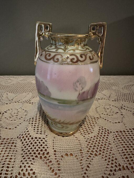 Small Art Deco Nippon Japan Hand Painted Vase With Raised Moriage Decoration And Gilt Trim - Image 2