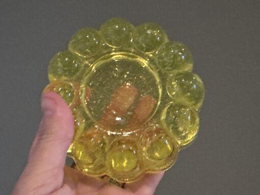 Antique Victorian Piano Castor / Insulator in Canary Uranium Glass With Amazing Glow - Image 4