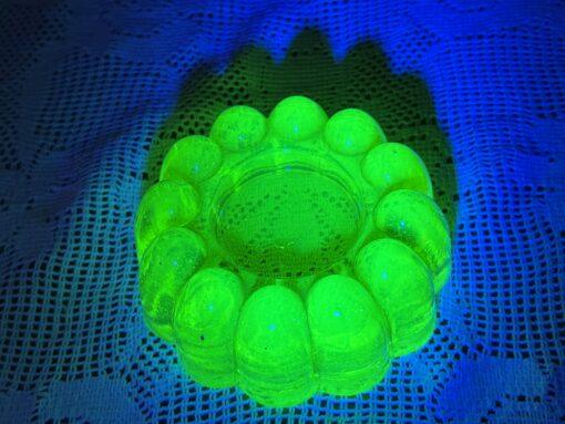Antique Victorian Piano Castor / Insulator in Canary Uranium Glass With Amazing Glow