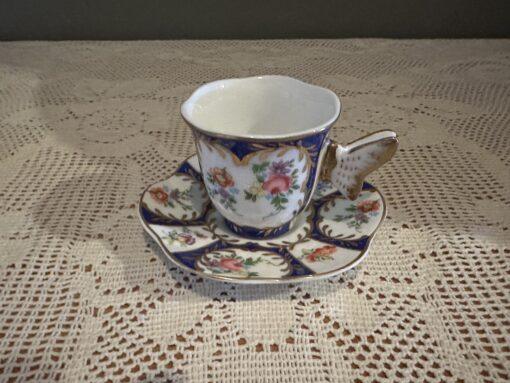 Paris Royal Limoges Miniature Cup And Saucer With Butterfly Handle - Image 2