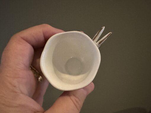 Paris Royal Limoges Miniature Cup And Saucer With Butterfly Handle - Image 4