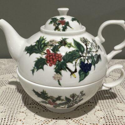 Portmeirion Tea For One Set - The Holly And The Ivy - Large - Christmas Xmas