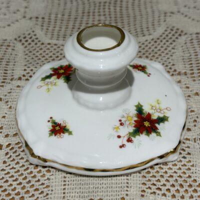 Pretty Royal Albert Poinsettia Christmas Candle Holder