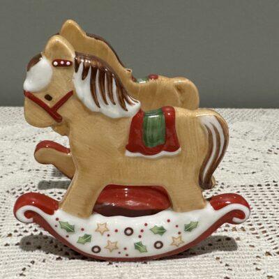 Villeroy Boch Winter Bakery Christmas Xmas Tea Light Candle Holder - Rocking Horse - Boxed