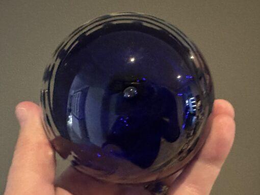 Brian Hirst Art Glass Paperweight - Cobalt Blue Spiral - Image 3