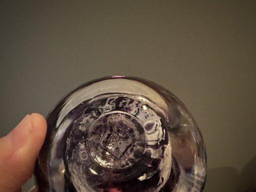 Stunning Hand Blown Tim Bristow Signed And Stamped Purple And White Swirled Paperweight - Image 6