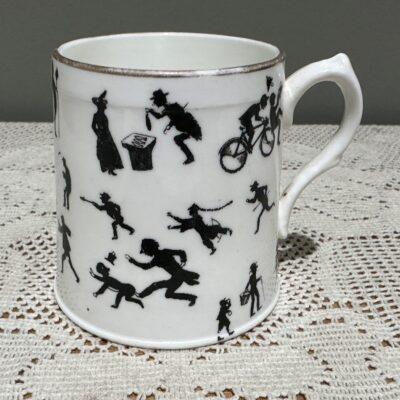 Rare Antique Royal Doulton Childs Mug - 1904 - Silhouettes - E2275