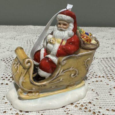 Royal Doulton Santa And Sleigh Christmas Tree Bauble - Boxed