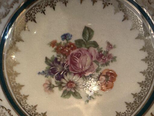 Limoges Footed Floral Gilt Bonbon Bowl - Hand Accented - Image 3