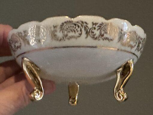 Limoges Footed Floral Gilt Bonbon Bowl - Hand Accented - Image 4