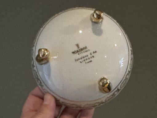 Limoges Footed Floral Gilt Bonbon Bowl - Hand Accented - Image 5