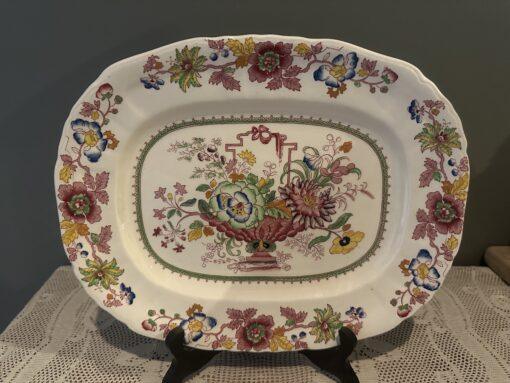 Vintage Mason's Strathmore Pattern Small Serving Platter - 1949 - Pink Version
