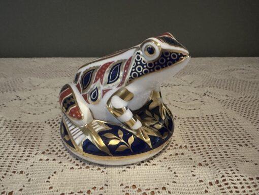Royal Crown Derby Large Frog Paperweight - Imari Colors - Silver Stopper - Image 2