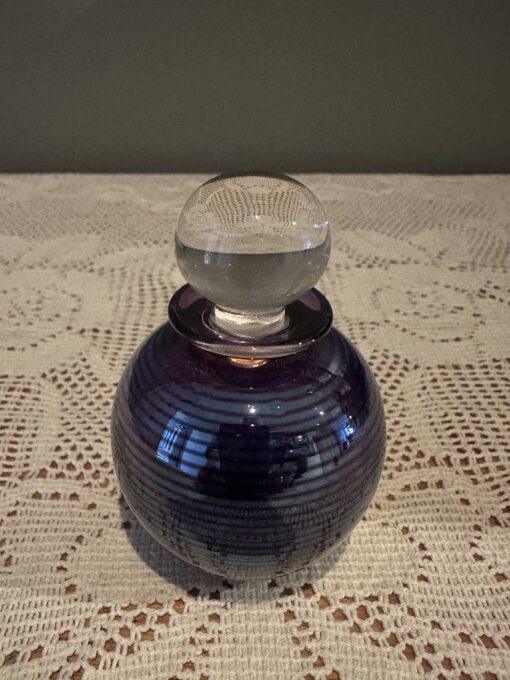 Hand Blown Iridescent Glass Signed Perfume Bottle - Michael Hook Australia