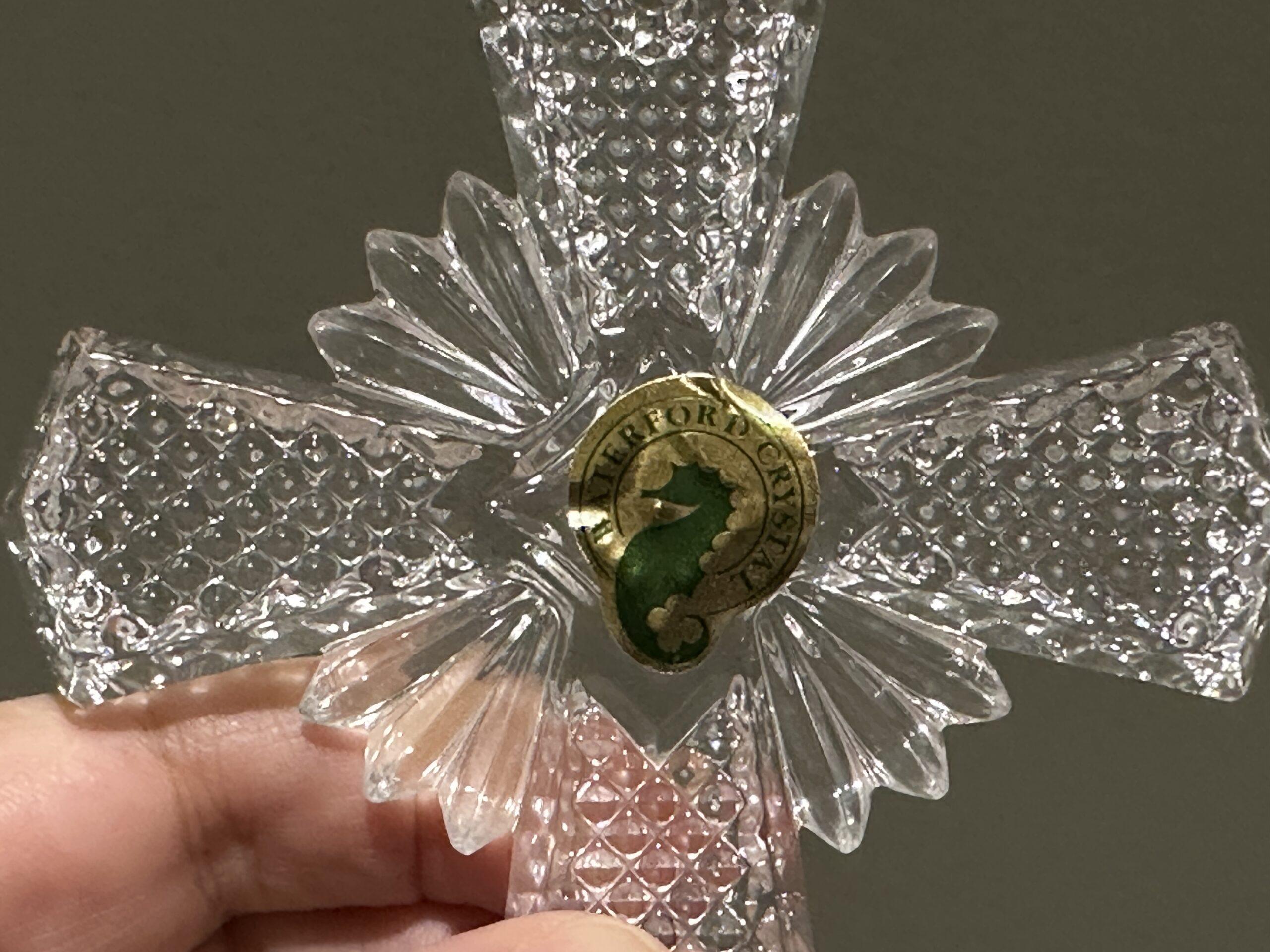 Waterford Crystal 2014 Boxed Christmas Tree Bauble - Cross With Dated Hanger And Velvet Bag - Image 2
