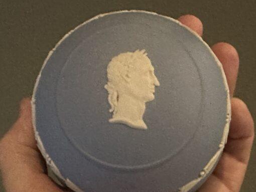 Wedgwood White On Blue Jasperware Julius Caesar Paperweight - Image 3