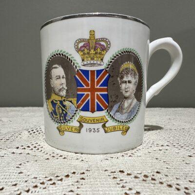 Vintage Shelley King George V And Queen Mary Silver Jubilee Mug - 1935
