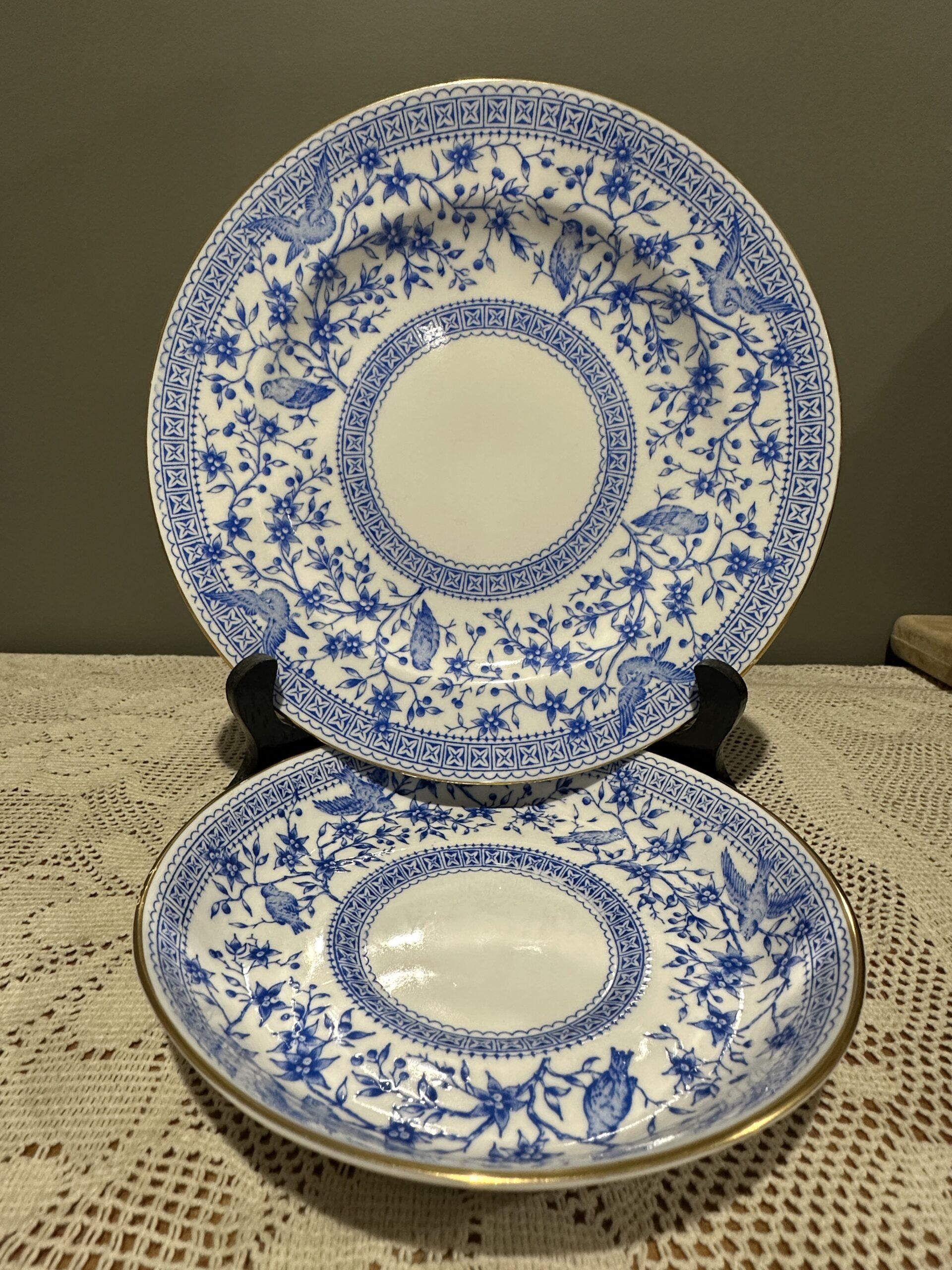 Rare Royal Crown Derby Vintage Breakfast Trio - Pembroke Pattern - Royal Blue - Image 5
