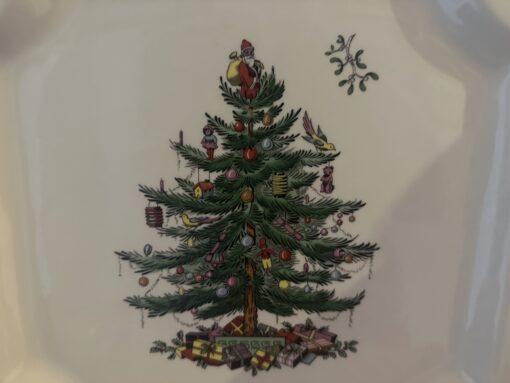 Large Spode Christmas Tree Tab Handled Serving Plate - Image 2