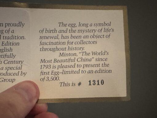 Minton Limited Edition Egg On Stand - Boxed - Image 9