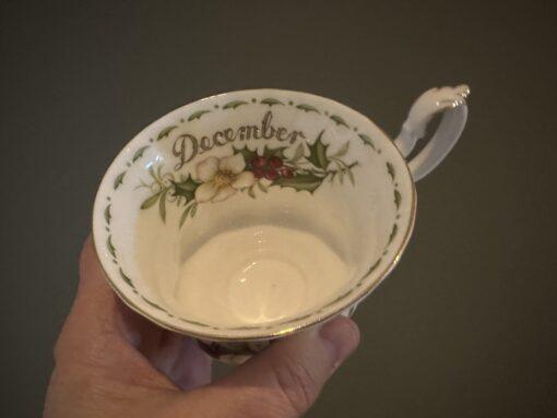 Royal Albert Flower Of The Month Trio With Extra Large Side Plate - December - Christmas Rose - Image 3