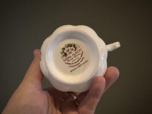 Royal Albert Flower Of The Month Trio With Extra Large Side Plate - December - Christmas Rose - Image 4