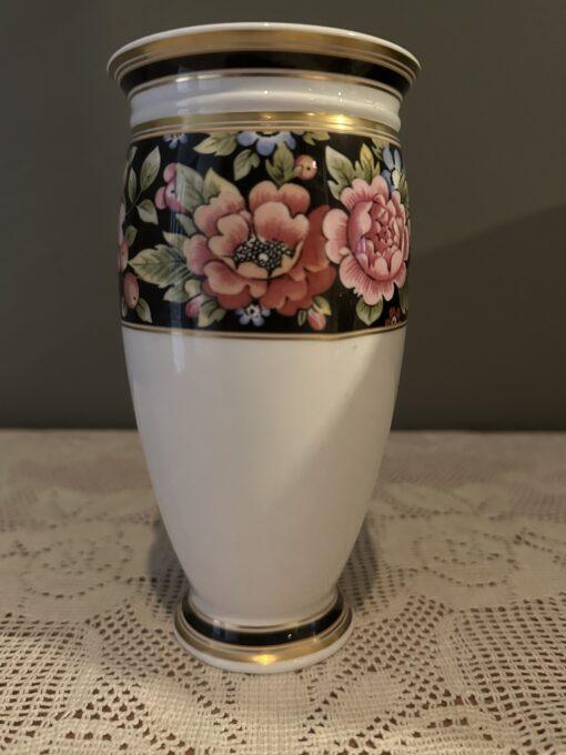Wedgwood Clio Pattern Tall Vase With Gilt Trim