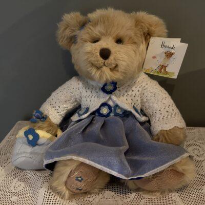 Rare Flora Forget Me Not Bear - Harrods Knightsbridge - Complete With Accessories And Tag