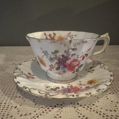 Vintage Royal Crown Derby Cup And Saucer Set - Derby Posies - Chelsea Shape