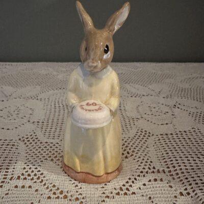 Royal Doulton 60th Anniversary Bunnykins Figurine - Mother Rabbit With Cake