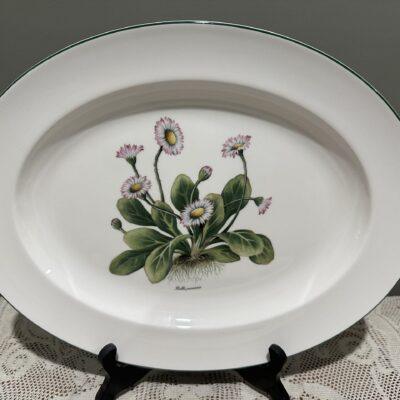 Beautiful Royal Vale Serving Platter With Daisy Pattern and Green Trim