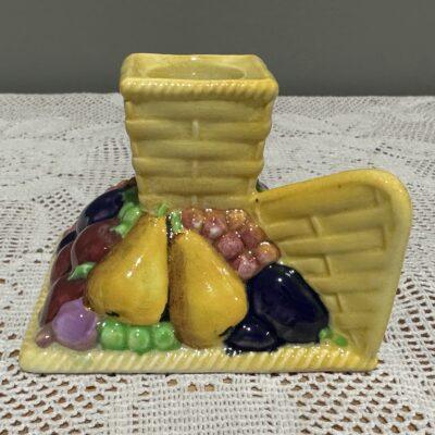Rare Art Deco Carlton Ware Fruit Basket Pattern Candle Holder / Candlestick